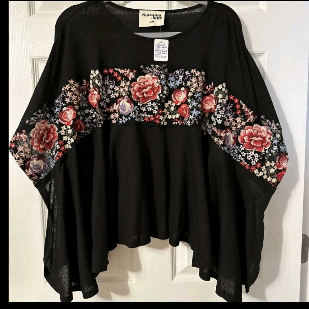 Awesome Savanna Jane Black Floral Top - S/M